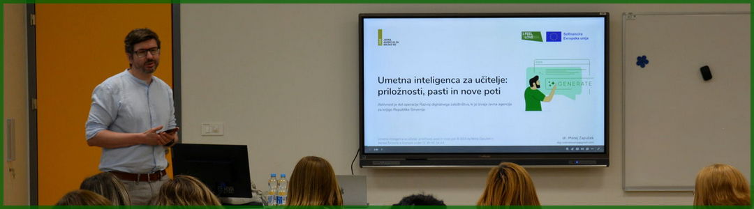dr. Matej Zapušek: Umetna inteligenca za učitelje: priložnosti, pasti in nove poti in Praktičen uvod v svet digitalnega branja za vsakogar